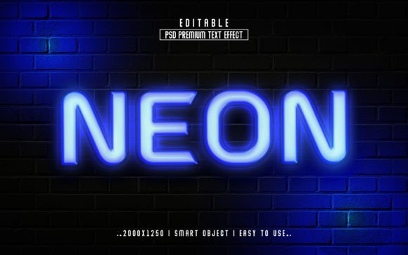 Download Neon 3D Editable PSD Text Style - Neon 3d Collection