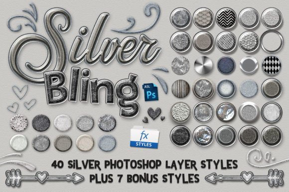 Download Silver Bling Photoshop Layer Styles - Photoshop Collection