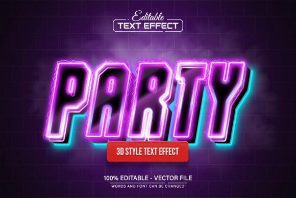 Download Party Purple Neon 3d Text Effect - Neon 3d Collection