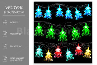 Download Set of Glowing Christmas Trees - Premium Resources