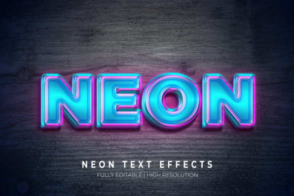 Download Neon 3D Text Effect PSD - Neon 3d Collection