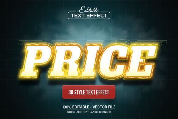 Download Price Yellow Neon 3d Text Effect - Neon 3d Collection